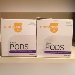 Omnipod 5- (2 boxes) 5-pack 10 total pods New and Sealed Exp 2/2024 and 4/2024